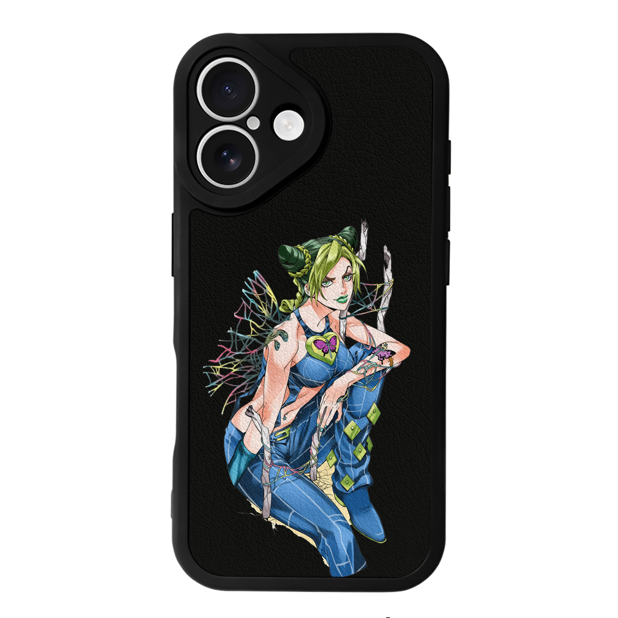 （画像用） "ジョジョの奇妙な冒険 くうじょう ジョリーン JoJo's Bizarre Adventure Jolyne Cujoh " 【iPhone 16シリーズ対応】シリコンスマホケース（レザー調） 材質：シリコン
